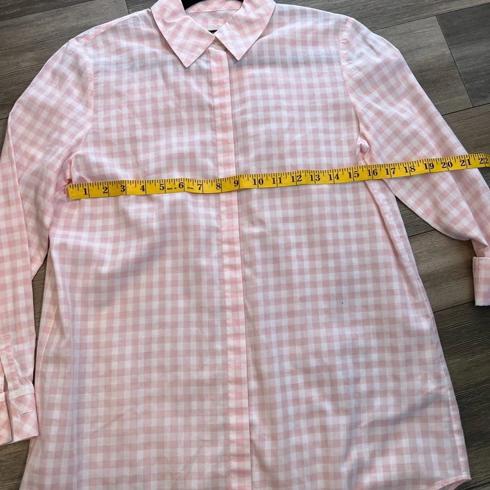 Lafayette 148 New York Checkered Button Top- Small - Picture 5 of 9